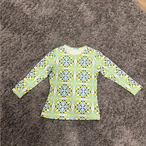 J. McLaughlin Women’s Floral Patterned Long Sleeve - Yellow and Gray